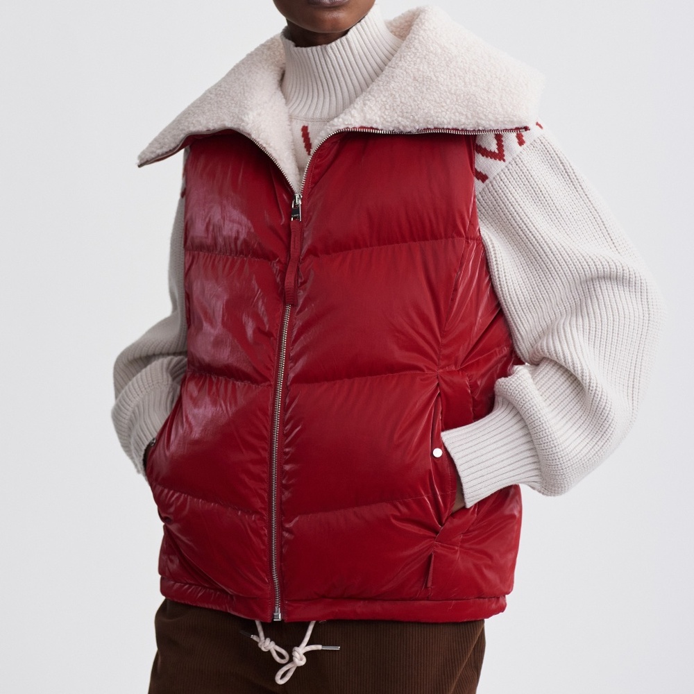 NWT Varley Brock Puffer Vest in Red Dahlia